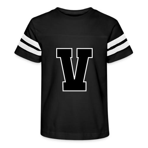 Varsity Letter V Athletic Alphabet Graphic - Kid's Football Tee