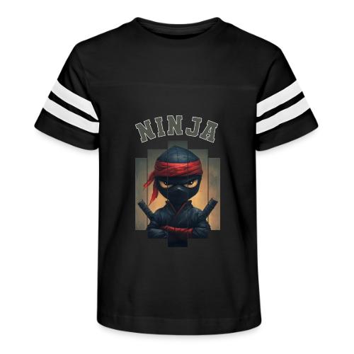 Cartoon Ninja Vibes - Kid's Football Tee