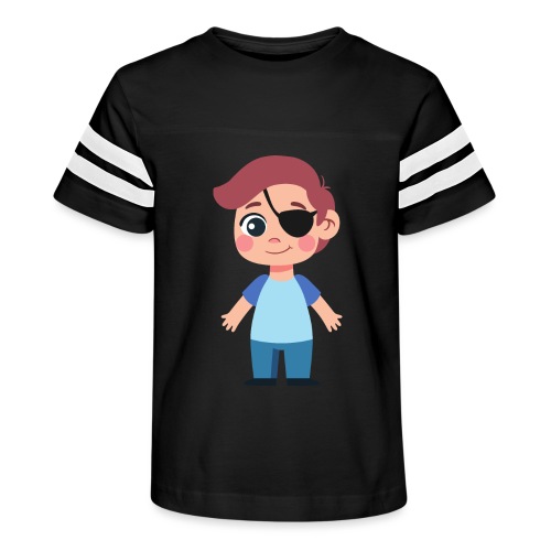 Boy with eye patch - Kid's Vintage Sports T-Shirt