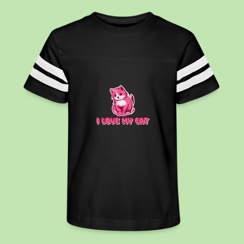 I love my cat - Kid's Football Tee
