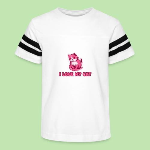 I love my cat - Kid's Football Tee