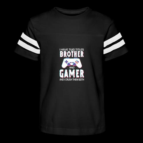 Brother & Gamer: Crushing Both - Kid's Football Tee