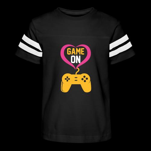 Game On! Pink Heart Controller - Kid's Football Tee