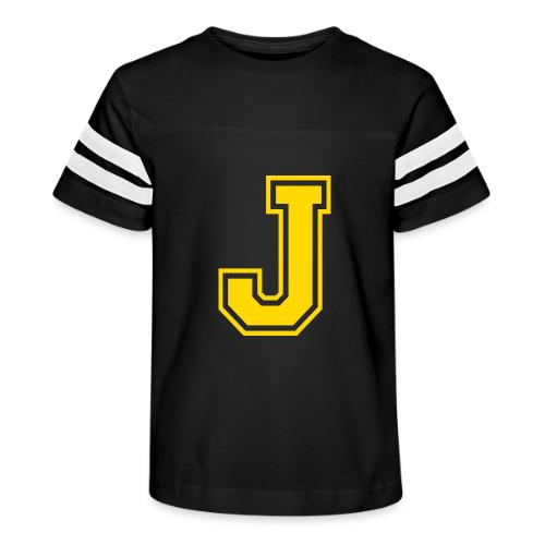 Letter J – Capital Athletic Alphabet Monogram - Kid's Football Tee