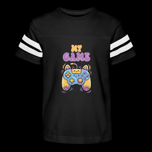 Kawaii Cat Controller - Kid's Football Tee
