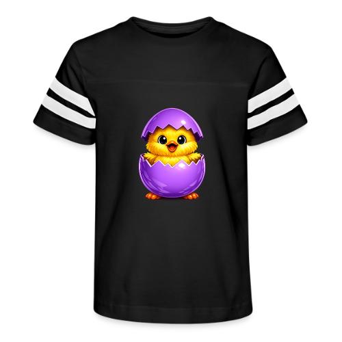 Easter Chick Purple - Kid's Football Tee