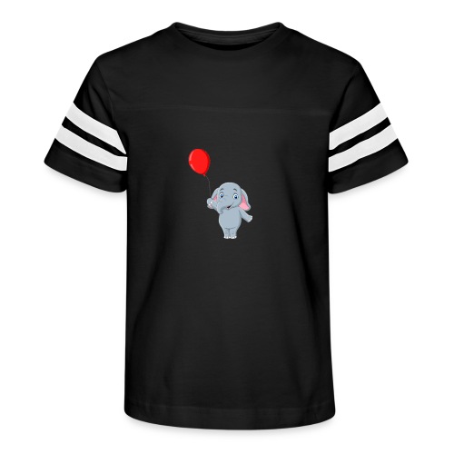 Baby Elephant Holding A Balloon - Kid's Vintage Sports T-Shirt