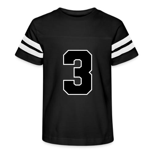 Varsity Number 3 Athletic Font - Kid's Football Tee
