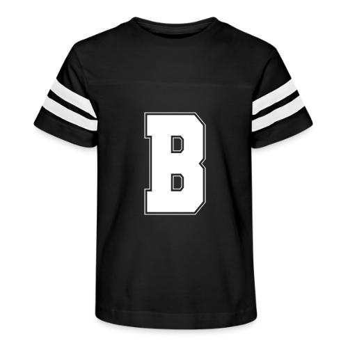 White Letter B – Varsity Alphabet Monogram - Kid's Football Tee