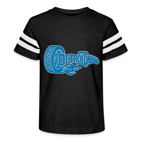 The D® - Detroit Wheel Guitar with Flames Bl Slvr - Kid's Football Tee