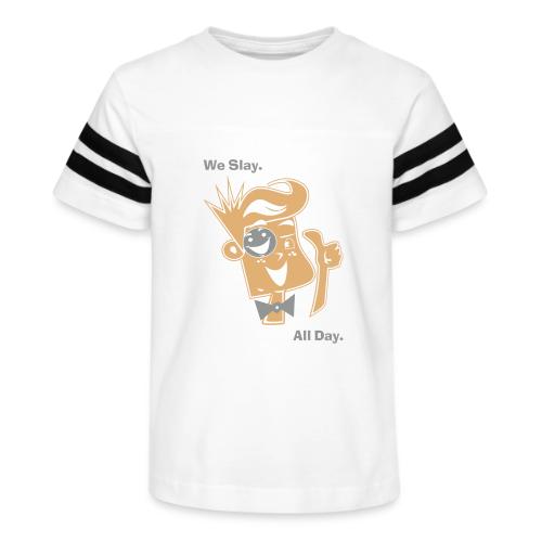 We Slay All Day Shiny Shirt Metallic Silver & Gold - Kid's Football Tee