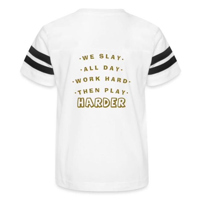 We Slay All Day Shiny Shirt Metallic Silver & Gold