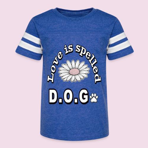 Love is Spelled D.O.G. | Cute Dog Lover Design - Kid's Football Tee