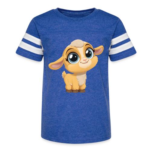 Sweet Cartoon Baby Goat with Joyful Smile - Kid's Football Tee