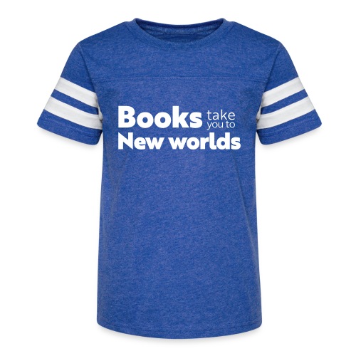 Books Take You to New Worlds (white) - Kid's Football Tee