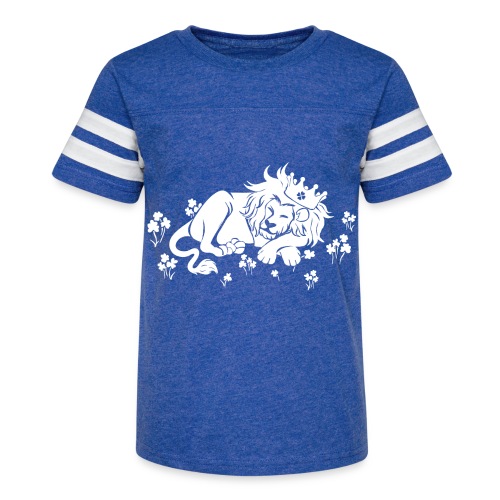 Clover King White Cute Lion Shamrock Irish - Kid's Vintage Sports T-Shirt