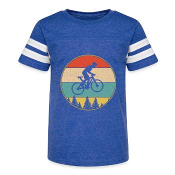 Mountain Bike distressed MTB Cycling, bike lover - Kid's Football Tee - vintage royal/white - Front