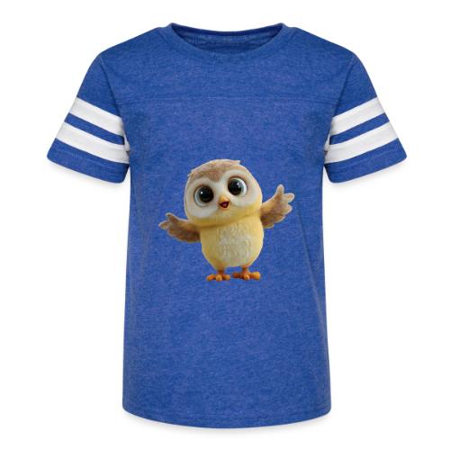 Cute Cartoon Baby Owl with Wings Open - Kid's Football Tee