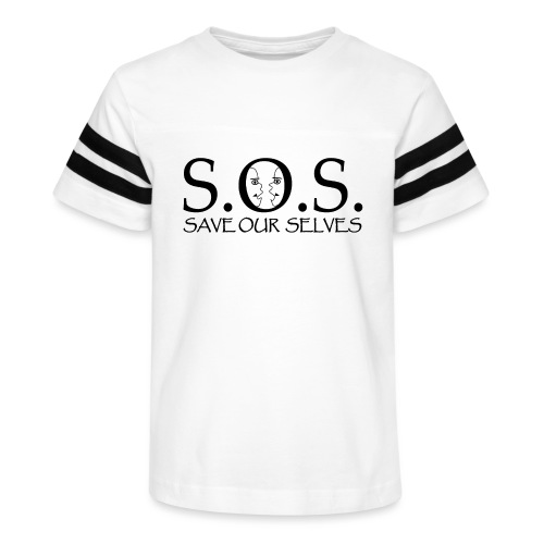 SOS Black on Black - Kid's Vintage Sports T-Shirt