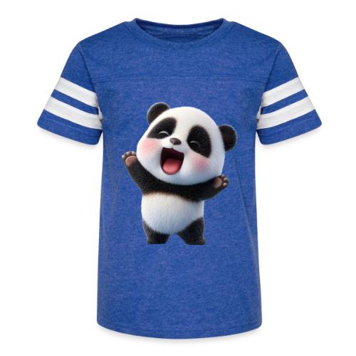 Happy Baby Panda Standing - Kid's Football Tee
