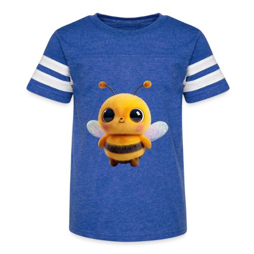 Sweet Cartoon Baby Bee with Innocent Eyes - Kid's Football Tee