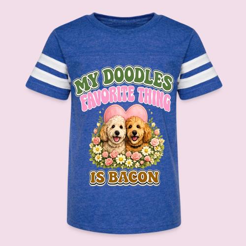 My Doodles Favorite Thing Is Bacon - Kid's Football Tee