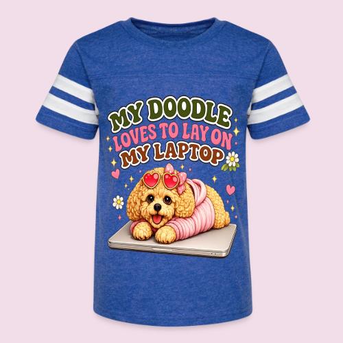 My Laptop Belongs to My Doodle - Kid's Football Tee