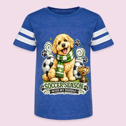 Soccer Season With My Doodle Goldendoodle Dog - Kid's Football Tee