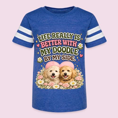 Life Really Is Better With My Doodle By My Side - Kid's Football Tee