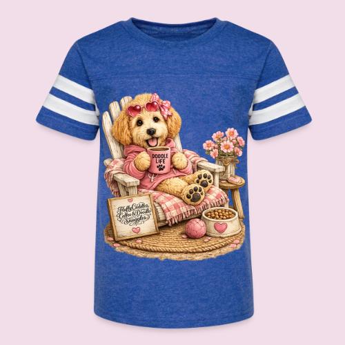 Just Enjoying Life Doodle Dog - Kid's Football Tee