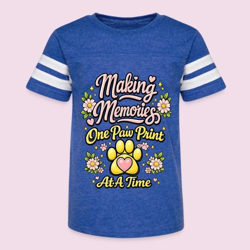Making Memories One Paw Print At A Time - Kid's Football Tee