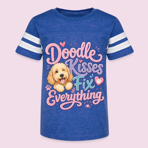 Doodle Kisses Fix Everything Dog Lover Gift - Kid's Football Tee