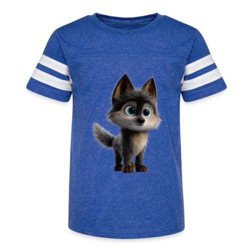 Innocent Cartoon Baby Wolf - Kid's Football Tee