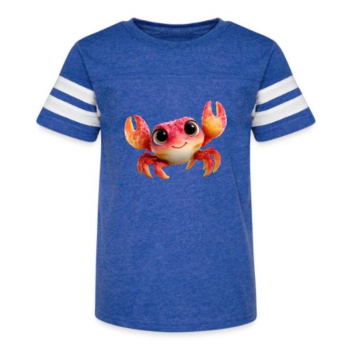 Cheerful Red Baby Crab Character - Kid's Football Tee