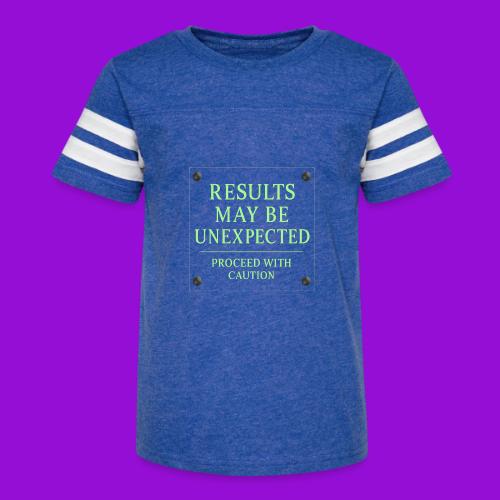 Results May Be Unexpected - Neon Green - Kid's Football Tee
