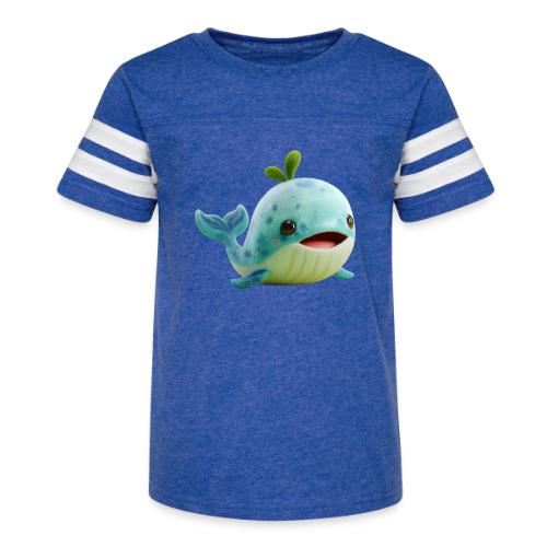 Playful Green-Blue Baby Whale - Kid's Football Tee