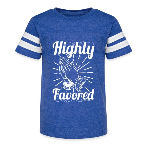 Highly Favored - Alt. Design (White Letters) - Kid's Vintage Sports T-Shirt