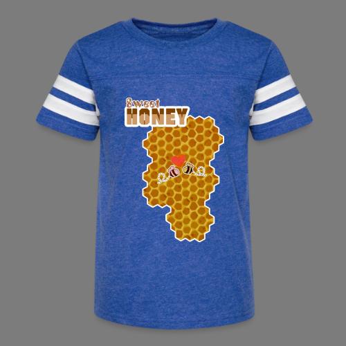 Sweet Honey - Spring comb design - Kid's Football Tee
