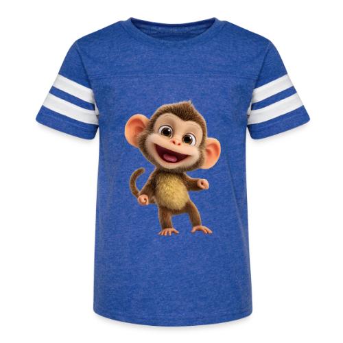 Happy Baby Monkey Standing - Kid's Football Tee
