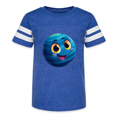 Smiling Blue Planet - Kid's Football Tee