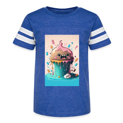 Cake Caricature - January 1st Dessert Psychedelics - Kid's Football Tee