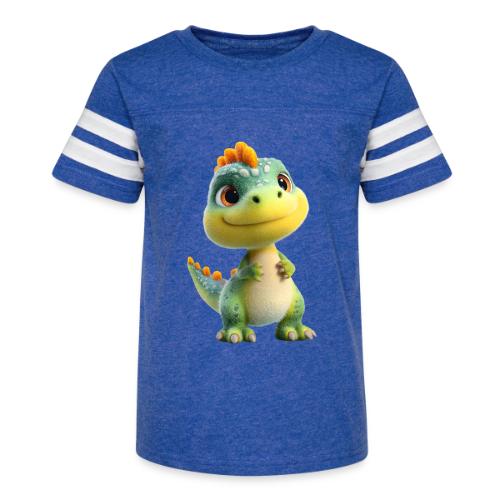 Playful 3D Baby Dinosaur - Kid's Football Tee