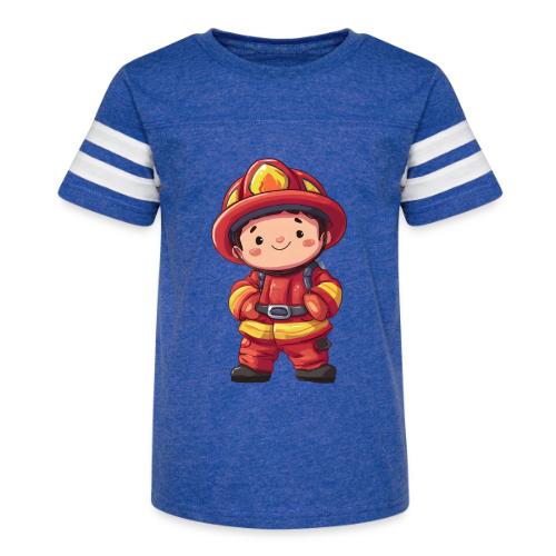 Friendly Firefighter Hero - Kid's Football Tee