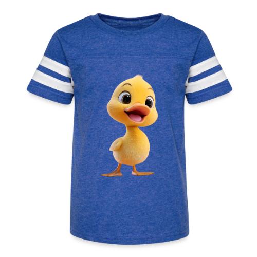 Bright Yellow Baby Duck Smiling - Kid's Football Tee