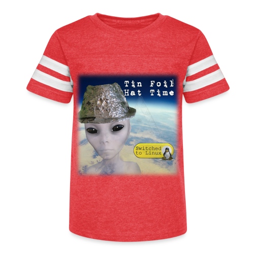Tin Foil Hat Time (Earth) - Kid's Vintage Sports T-Shirt