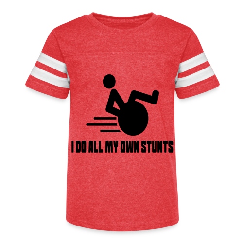 Do my own stunts in my wheelchair, wheelchair fun - Kid's Vintage Sports T-Shirt