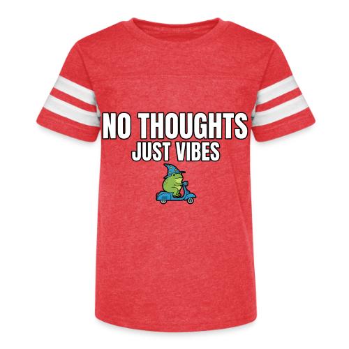 No Thoughts Just Vibes Funny Frog Shirt - Kid's Football Tee
