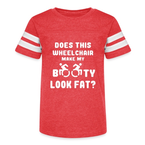 Does this wheelchair make my booty look fat, butt - Kid's Vintage Sports T-Shirt