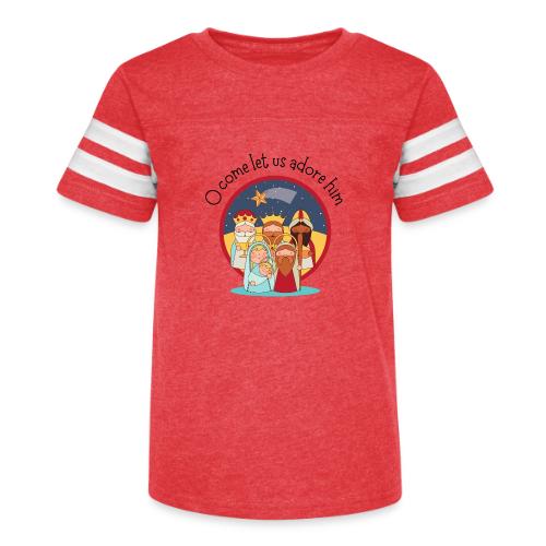 O come let us adore him - Kid's Football Tee