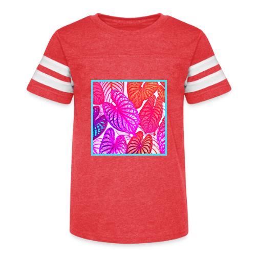 Color Burst Leaves Neon Elegance - Kid's Football Tee